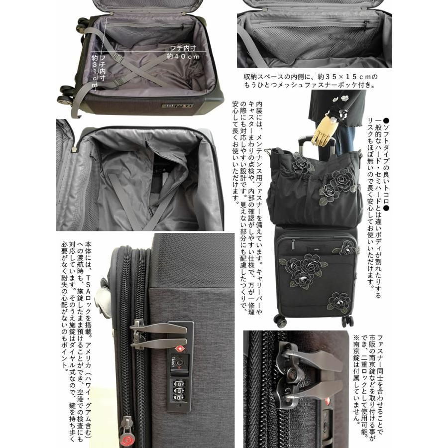 ベルパーチ belpaci ステッチ花キャリーバッグ レディース キャリー