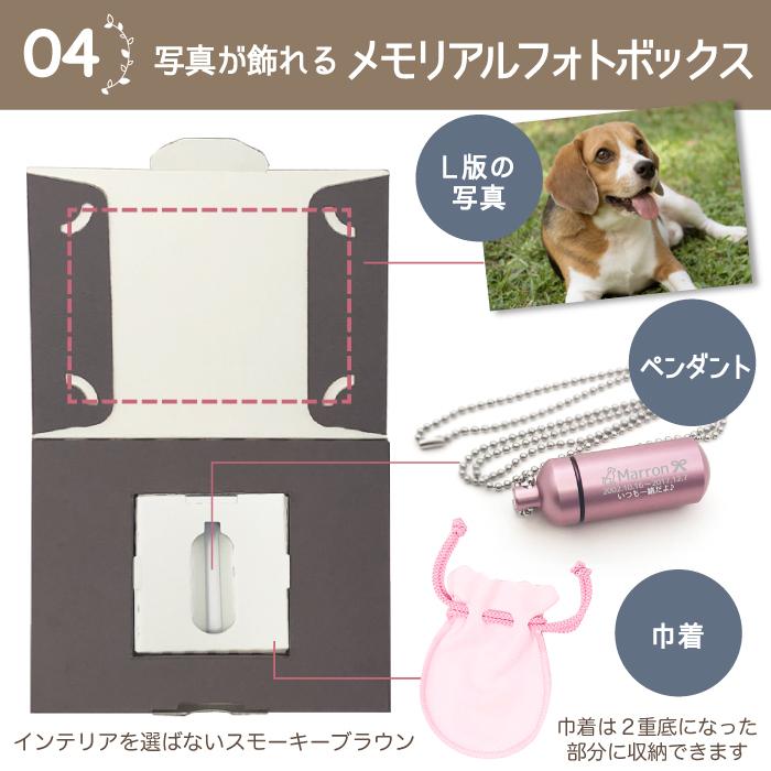 ASHiPET 安心の手元供養8点セット付 遺骨ペンダント ガラス管入り M