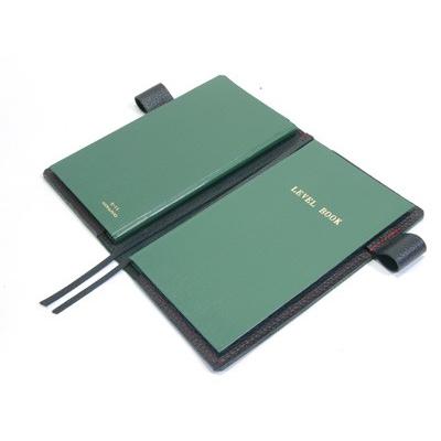 2冊用測量野帳レベルブック本革レザーカバー・シボ革ブラック