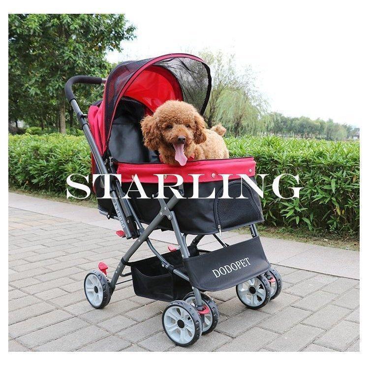 ペットカート ペットバギー DODOPET 切り替え ハンドル 多頭飼い 大型犬 中型犬 小型犬 犬 荷物入れ バスケット キャノビー付き 4輪 折り 