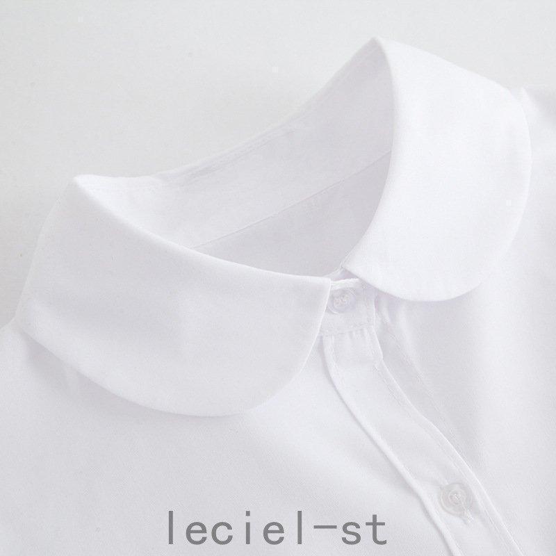 売れ筋 スクールシャツ 女子 長袖 ブラウス 学生服 白 形態安定 小学生