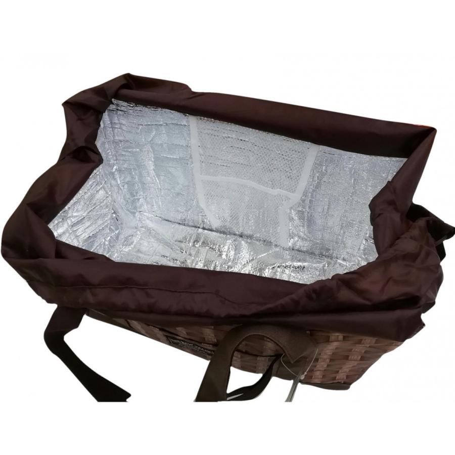 コンパクト 保冷バッグ 保冷 レジカゴバッグ カゴ柄 約27×40