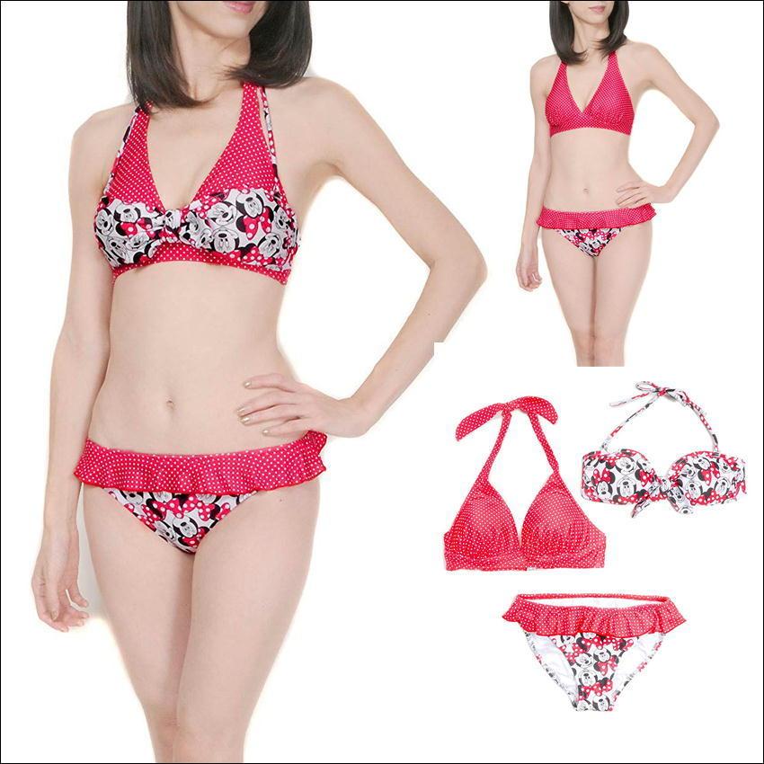 ミニーマウス ビキニ 3点セット水着 ディズニー レディース