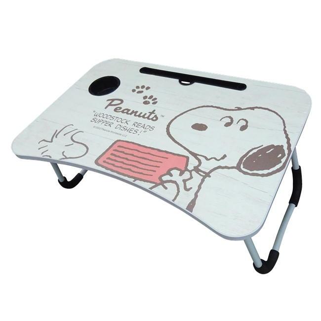 SNOOPY スヌーピー 折りたたみ テーブル 木目調 タブレット置き