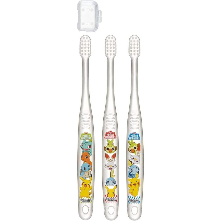 スケーター キャラクター 歯ブラシ クリア 子供用 キャップ付 3本