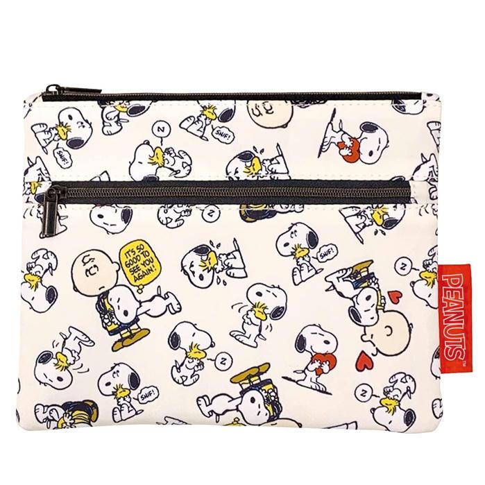 SNOOPY（スヌーピー） 2段 ポーチ ピーナッツ フラットポーチ 化粧