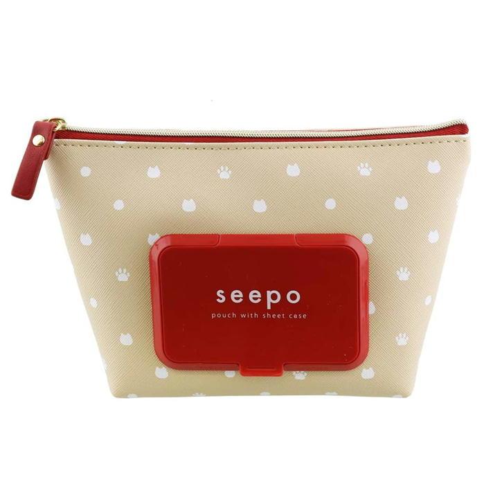 seepo 新品ポーチ18個 サンスター文具 シーポ SEEPO ストライプ ティッシュ入れ付きポーチ