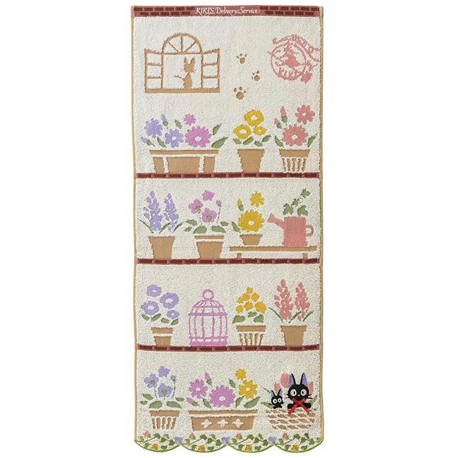 丸眞 魔女の宅急便 ジジ フェイスタオル お気に入りの花 34×80cm 