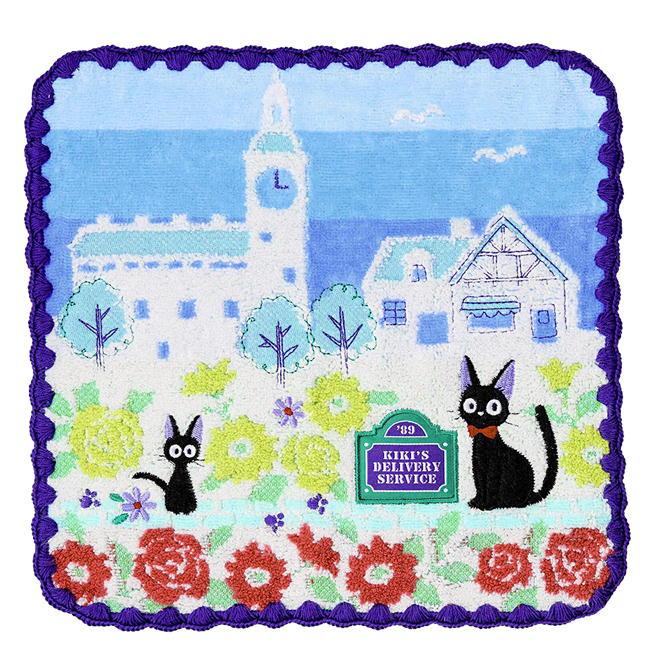 丸眞 魔女の宅急便 ジジ タオルハンカチ 青空のコリコ 25×25cm