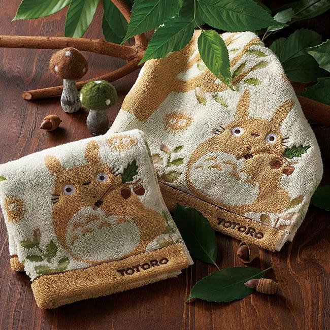 丸眞 となりのトトロ ウォッシュタオル ハンドタオル どんぐりと