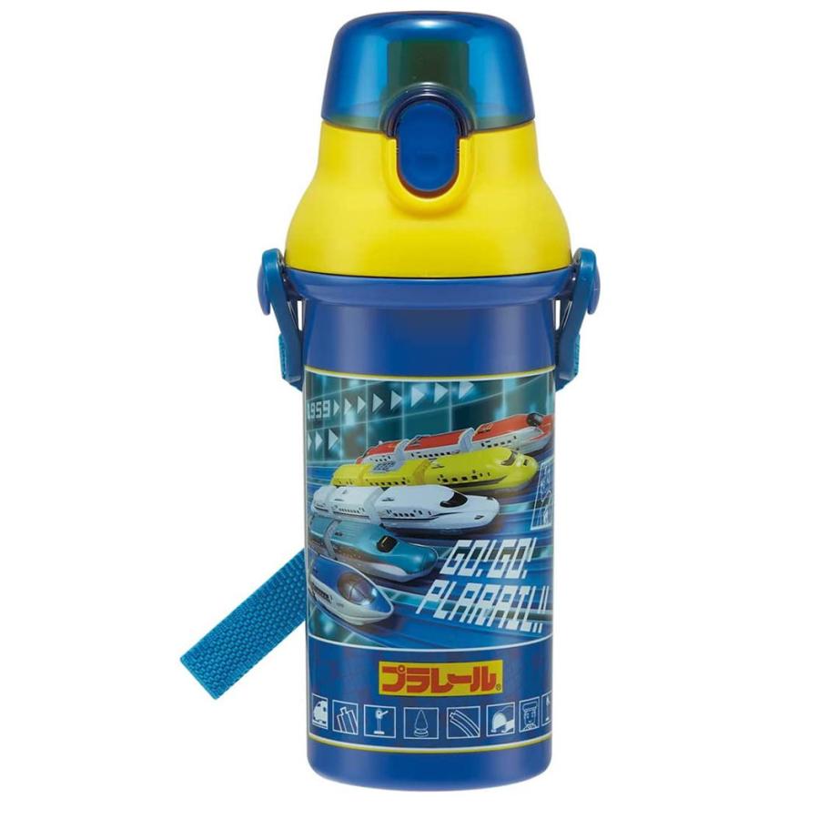 スケーター プラレール22 プラ水筒 直飲み プラワンタッチボトル 抗菌