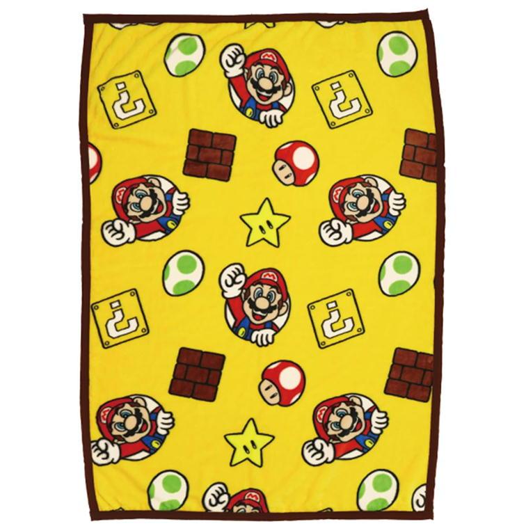 丸眞 スーパーマリオ ハーフ毛布 ホッピングイエロー ブランケット