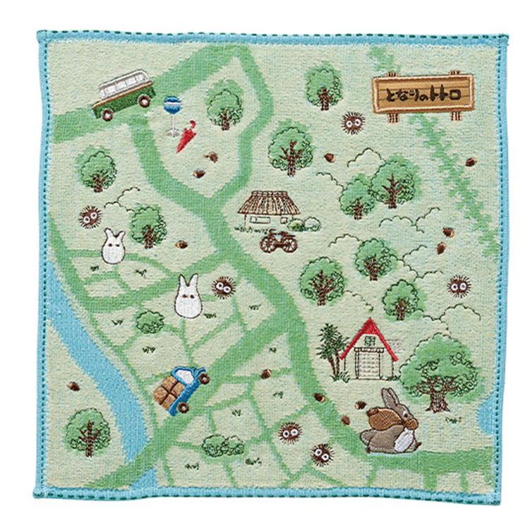 丸眞 となりのトトロ タオルハンカチ お散歩地図 25×25cm スタジオ