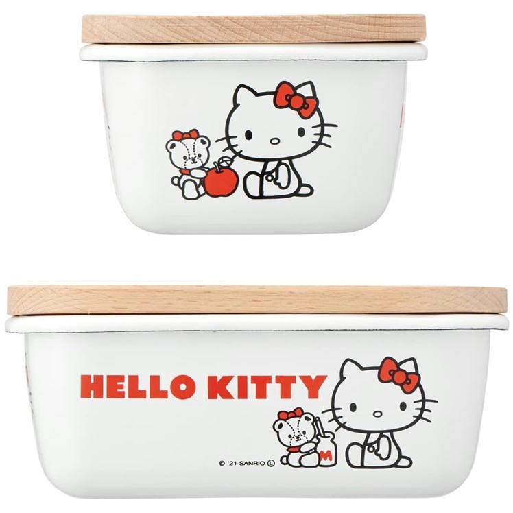 スケーター ホーロー バターケース 木 蓋付き ハローキティ タイニー