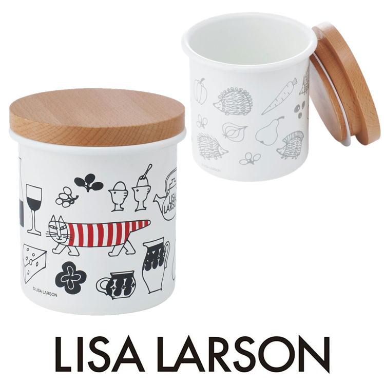 スケーター キャニスター リサ・ラーソン ENC8 ホーロー 木蓋 おしゃれ