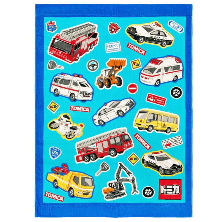 林 トミカ ポジション お昼寝ケット 車 キャラクター タオルケット 85