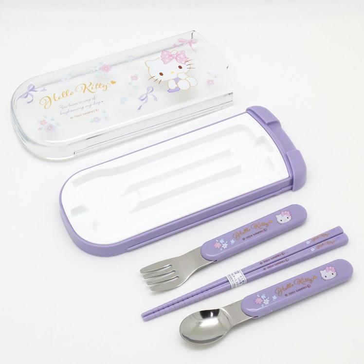 OSK（オーエスケー） トリオセット ハローキティ リボン 引フタ 箸
