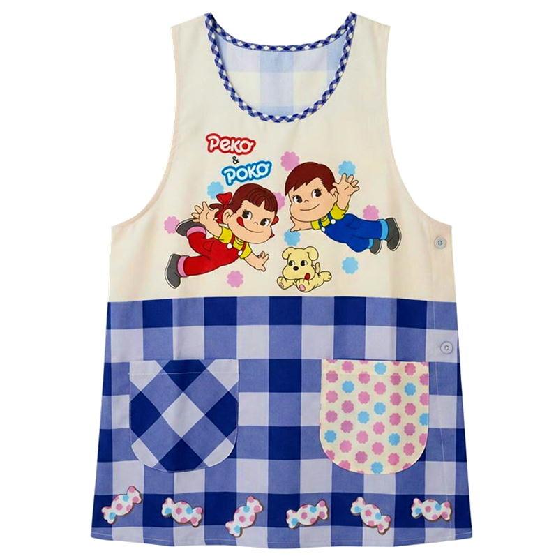 エプロン ペコちゃん ペコ ポコ キャラクター サイドボタン かぶり