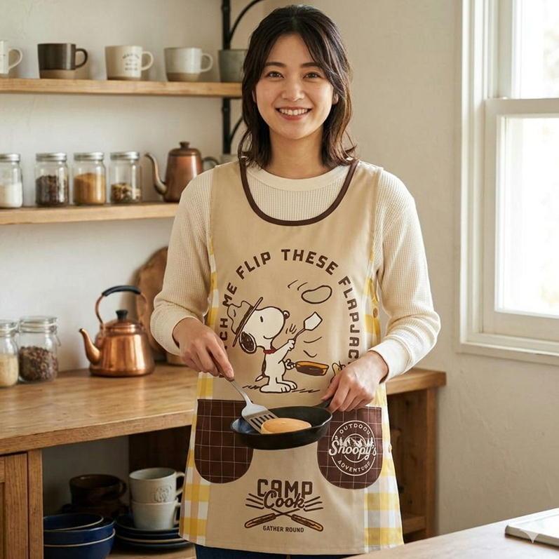 SNOOPY（スヌーピー） エプロン キャンプクック 大寸 大きいサイズ