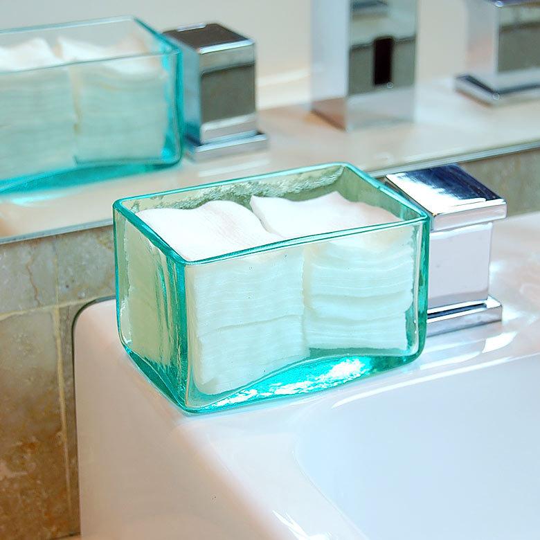 コットンケース[12×8cmロータイプ][66309]【収納ボックス ガラスの