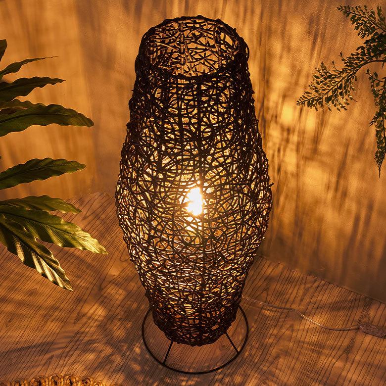 アラビアランプ アジアンインテリア雑貨 アジアン モザイクのアートランプ 卵型 [H.約30cm] 白・ゴールド系