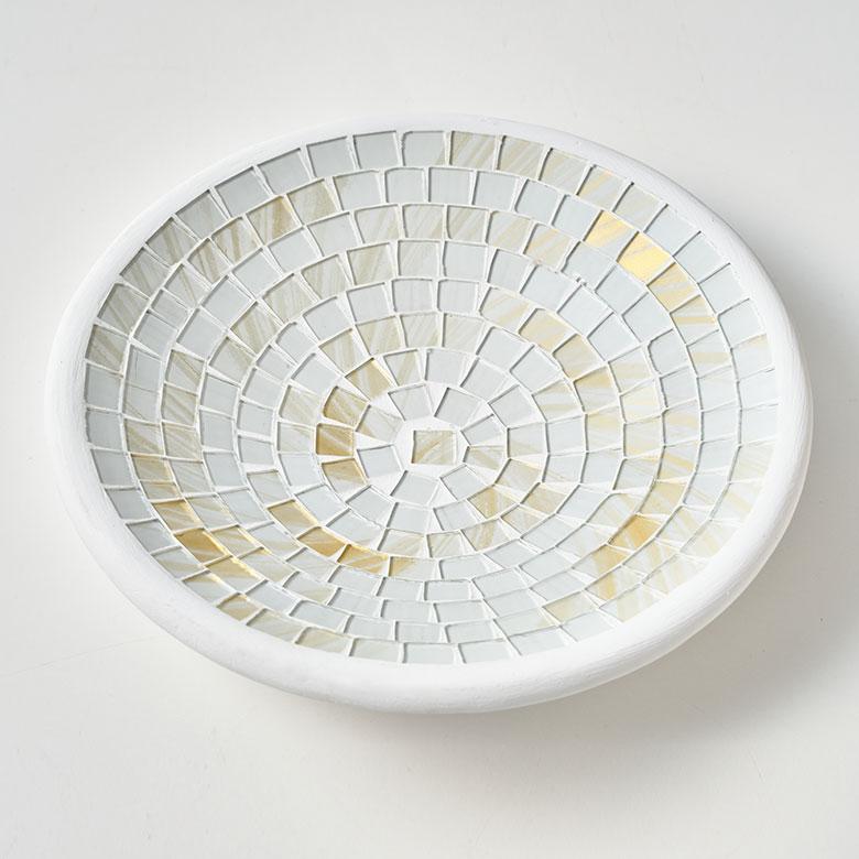 タイル　タイルトレー　小物入れ　アクセサリー　モザイクタイル　ガラス　カトラリー プレート モザイク ガラス タイル Sサイズ 約 21cm デコレーション