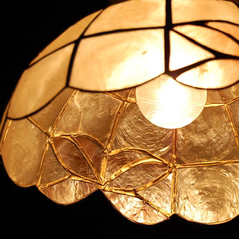 カピスシェル ペンダントライト アジアン ランプシェード 10132