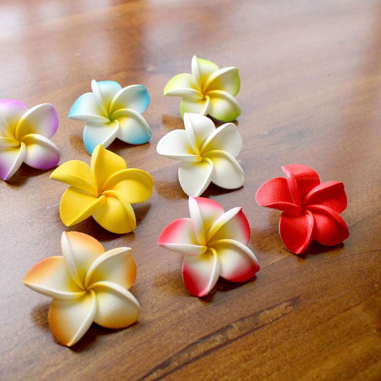 メール便対応 小さなプルメリア アジアン 造花 オールレッド Sサイズ