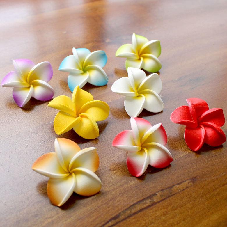 メール便対応 小さなプルメリア アジアン 造花/グリーン Sサイズ