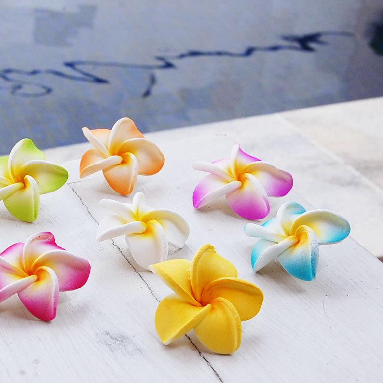 メール便対応 小さなプルメリアの アジアン 造花/バイオレット Sサイズ