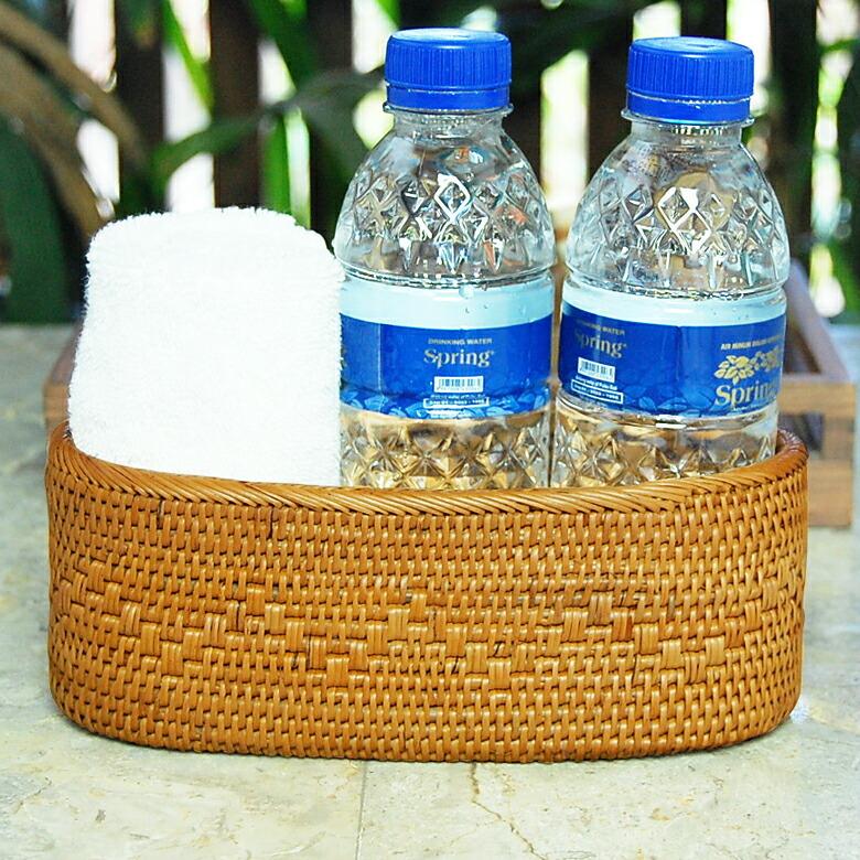 ファッション アタ 楕円形バスケット 中型 黒い模様入り 出品30日迄 超