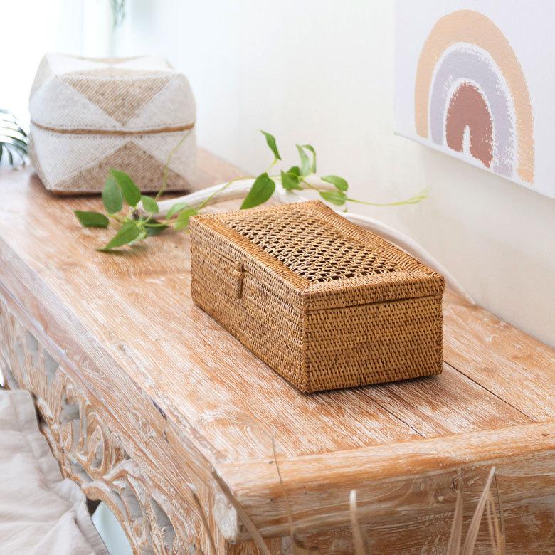 蓋がメッシュになったアタ製小物入れケース 10313 : アジア工房 - 通販