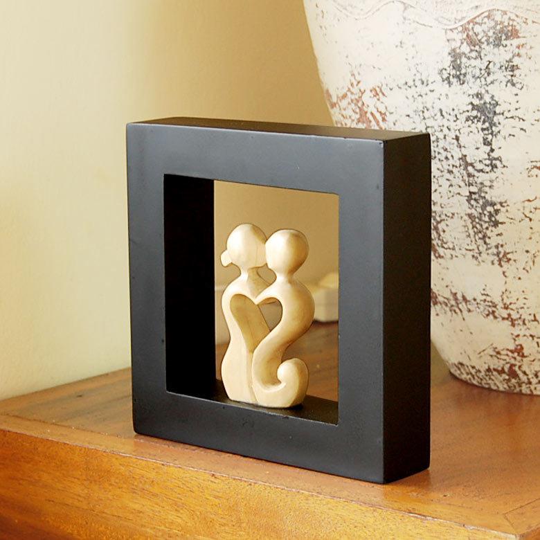 バリ島購入　ハート型　木製フレーム バリ島購入ハート型木製フレーム