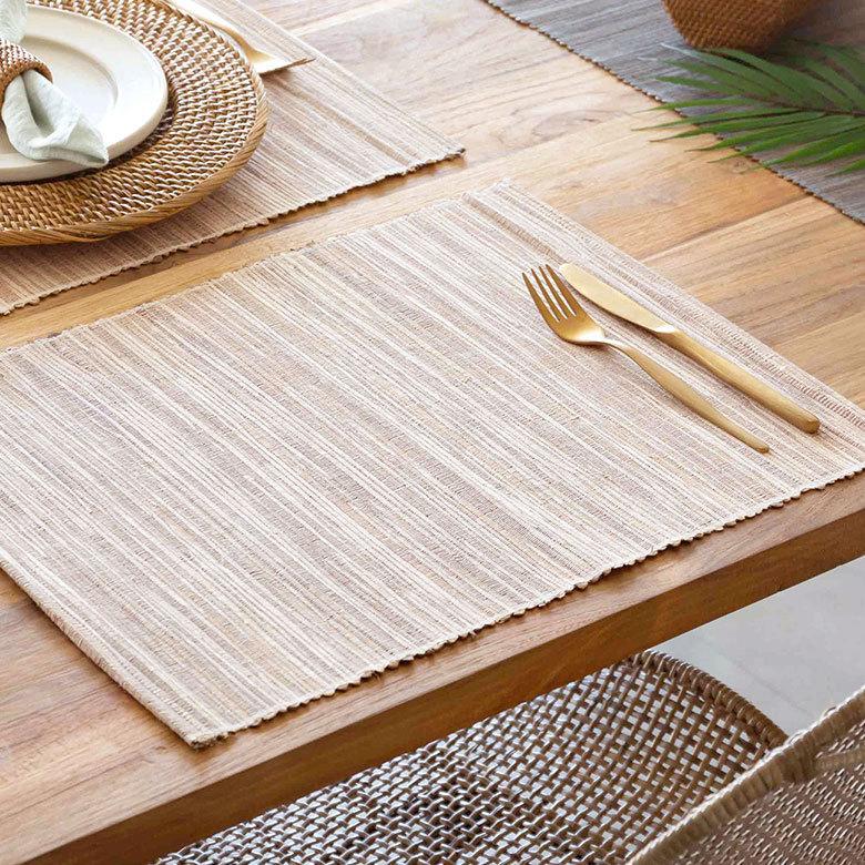 メール便対応 ウォーターヒヤシンスのアジアンランチョンマット ナチュラル 10815 | 