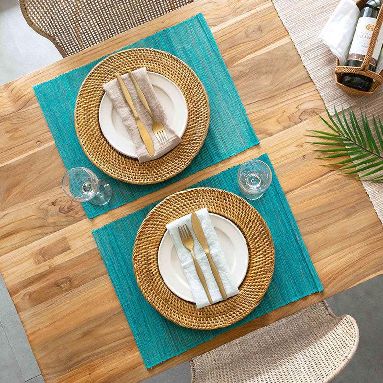 メール便対応 ウォーターヒヤシンスのアジアンランチョンマット