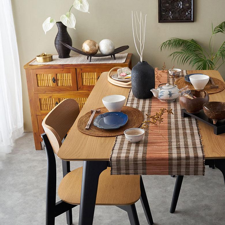 クロス ボーダー 縞模様 ウォーターヒヤシンス 約 長さ 150cm ライナー ダイニング カバー おしゃれ 可愛い 北欧 リゾート 雑貨 インテリア アジアン 10836 | ブランド登録なし | 09