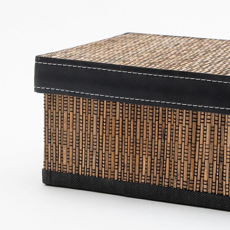 収納ボックス パームリディ フタ付き 折りたたみ 約 W 19 × D 29 × H 11 cm S6 天然素材 フェイクレザー 整理 ケース モジュール かご バスケット 11365 | ブランド登録なし | 15