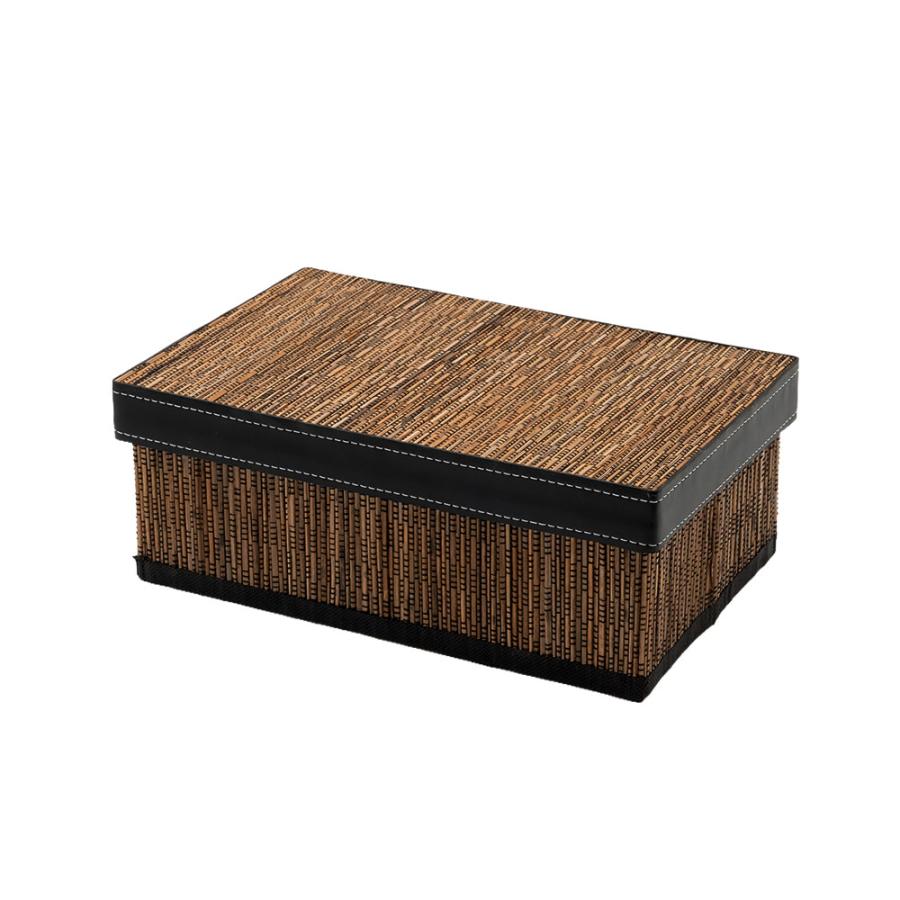 収納ボックス パームリディ フタ付き 折りたたみ 約 W 19 × D 29 × H 11 cm S6 天然素材 フェイクレザー 整理 ケース モジュール かご バスケット 11365 | ブランド登録なし | 20
