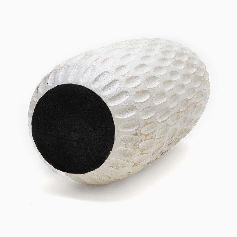 おきもの ウッド ホワイトウォッシュのしずく型 オブジェ 11506 : アジア工房