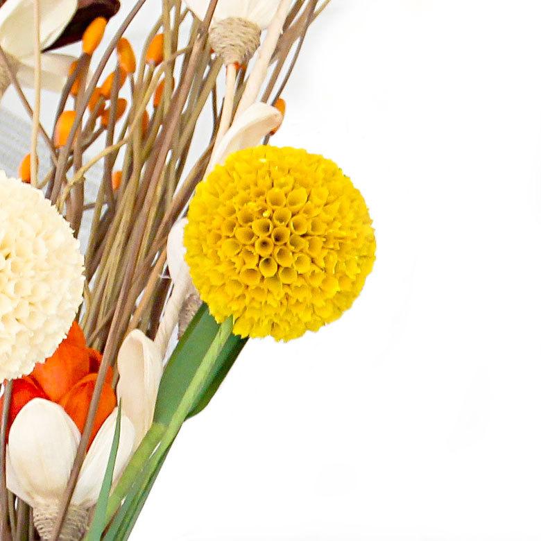 ヤシの葉 ボールフラワーオブジェ イエロー色 11591 | 