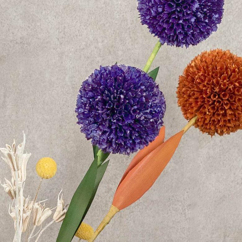 ヤシの葉 ボールフラワーオブジェ バイオレット色 11593 | 