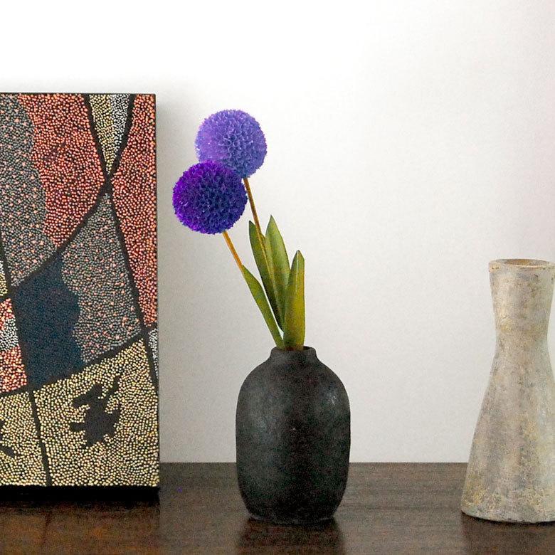 ヤシの葉 ボールフラワーオブジェ バイオレット色 11593 |  | 11