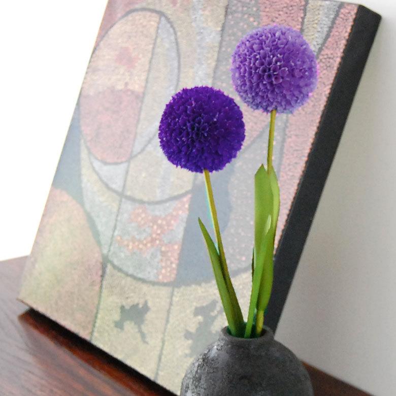 ヤシの葉 ボールフラワーオブジェ バイオレット色 11593 |  | 02