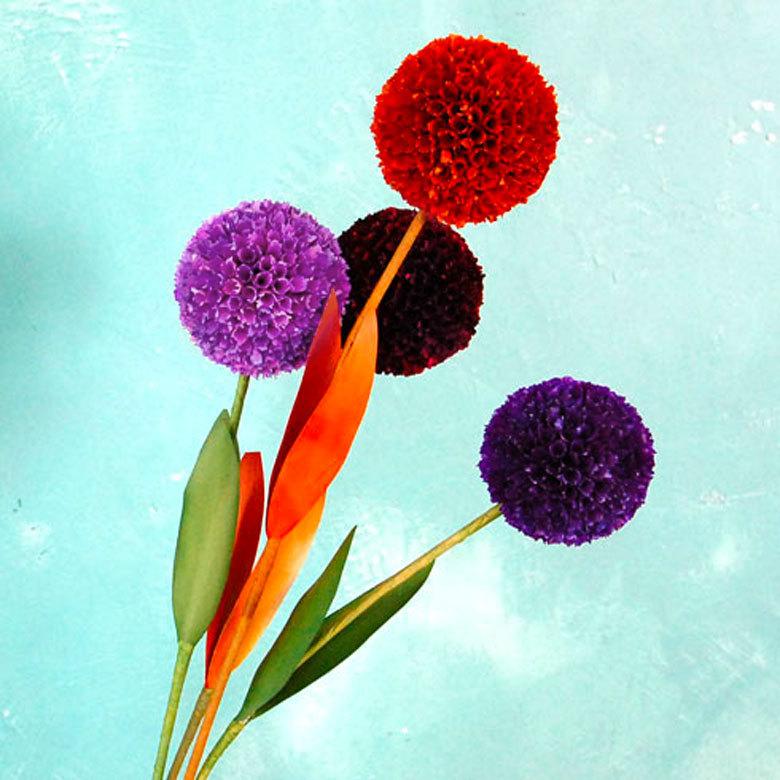 ヤシの葉 ボールフラワーオブジェ バイオレット色 11593 |  | 05