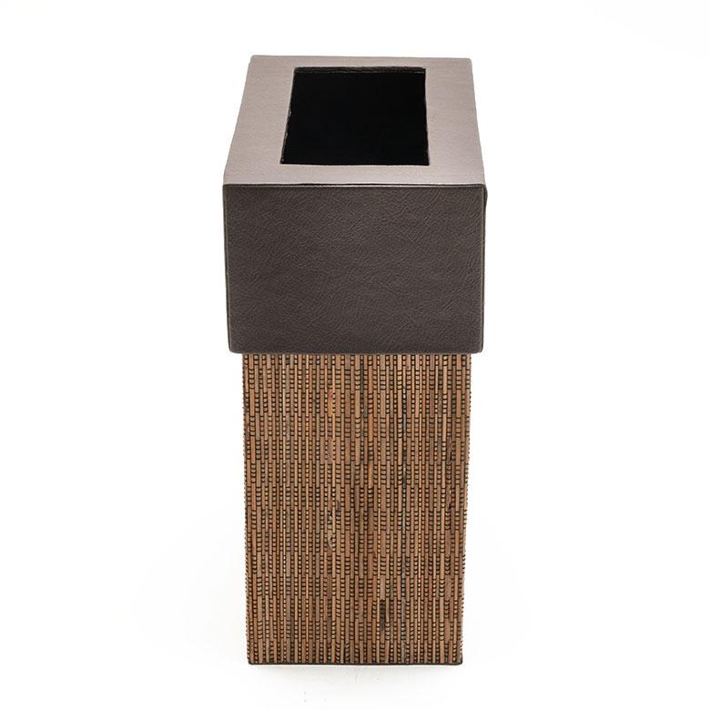 ゴミ箱 ごみ箱 ダストボックス 7L 長方形 四角形 スリム パームリディ 約W 25cm D 14cm H 30cm ナチュラル 見えない 袋が見えない 中身 フェイクレザー 11770 | ブランド登録なし | 15