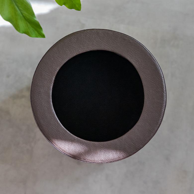 ごみ箱 丸型 ポイントレザーパームリディー製 ダストボックス くずかご ごみばこ 縦型 アジアン リビング バリ雑貨 家具 おしゃれ 11771 | ブランド登録なし | 05