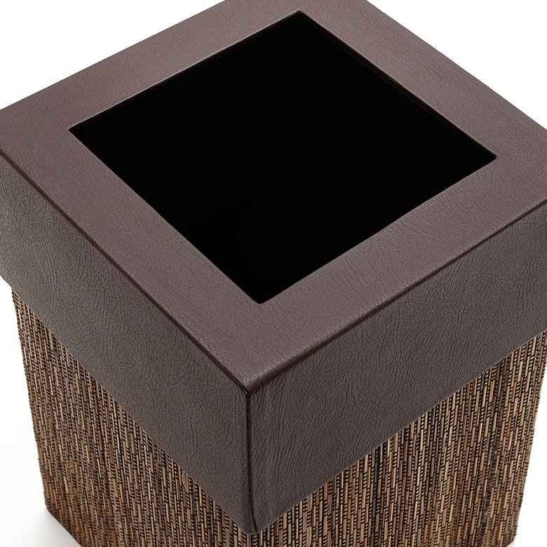 ゴミ箱 ごみ箱 ダストボックス 9L 正方形 四角形 パームリディ 約W 20.5cm D 20.5cm H 30cm ナチュラル 見えない 袋が見えない 中身 フェイクレザー 合皮 11772 | ブランド登録なし | 13