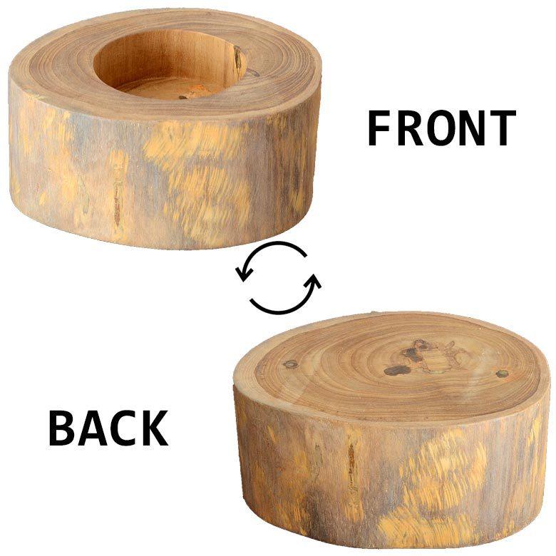 チークウッドのリバーシブルトレイ M-約8cm 約15.0×8.0cm 11821b