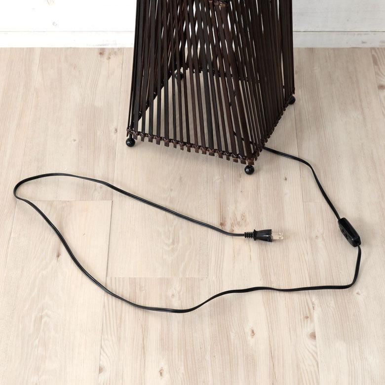 フロアライト ツイストタイプ Lサイズ バンブー製 LED 対応 高さ約