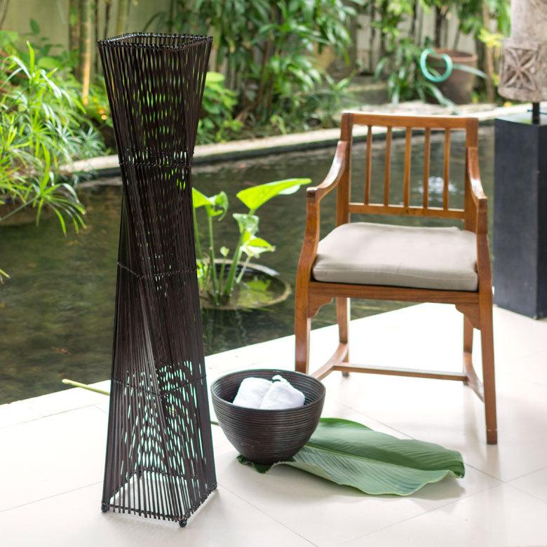 フロアライト ツイストタイプ Lサイズ バンブー製 LED 対応 高さ約